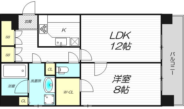 リーガル新大阪駅前の1001号室１LDKの間取り図